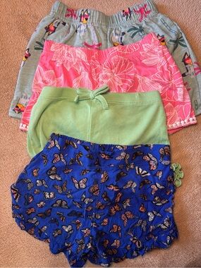 Target Girls' Shorts Set - Blue Butterfly, Pink Floral, Green, Gray Toucan